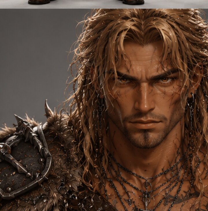 Barbarian male concept art — Portrait