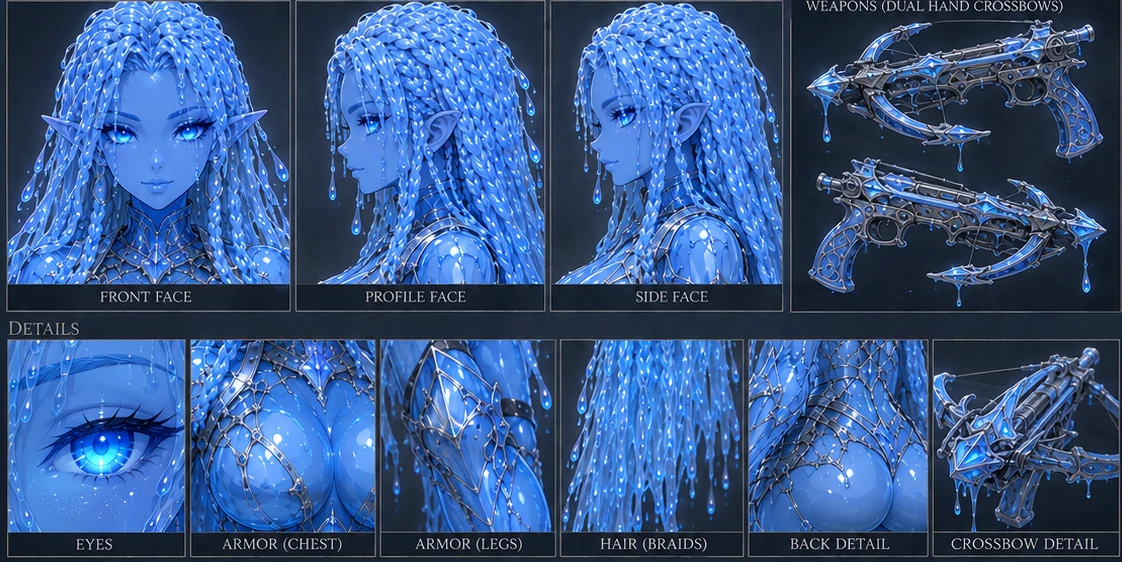 La Sirene: slime, braids and crystal crossbows