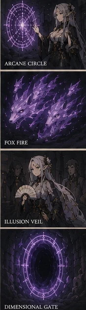 Tamamo-no-Mae: foxfire, illusions and portals