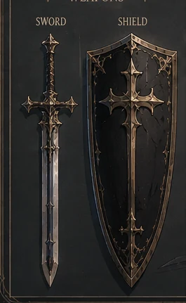 Dante: sword and kite shield