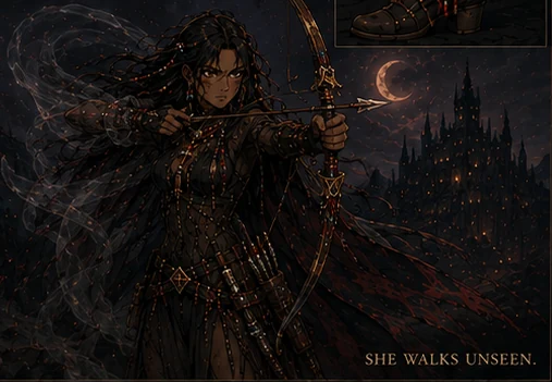 Shekōnáha: bow drawn beneath the blood moon