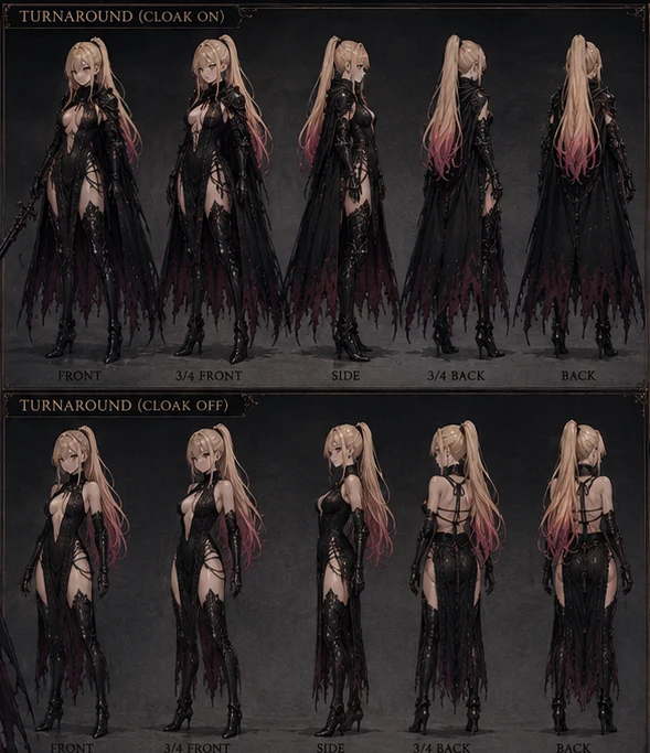 Yomi no Kenshi: cloak on and off