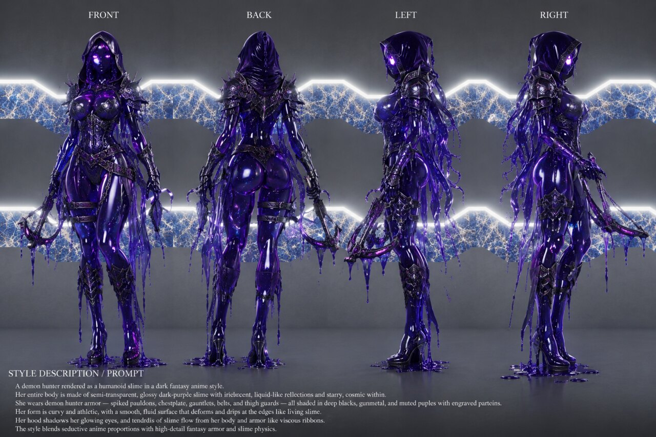 Demon Hunter concept art — Turnaround