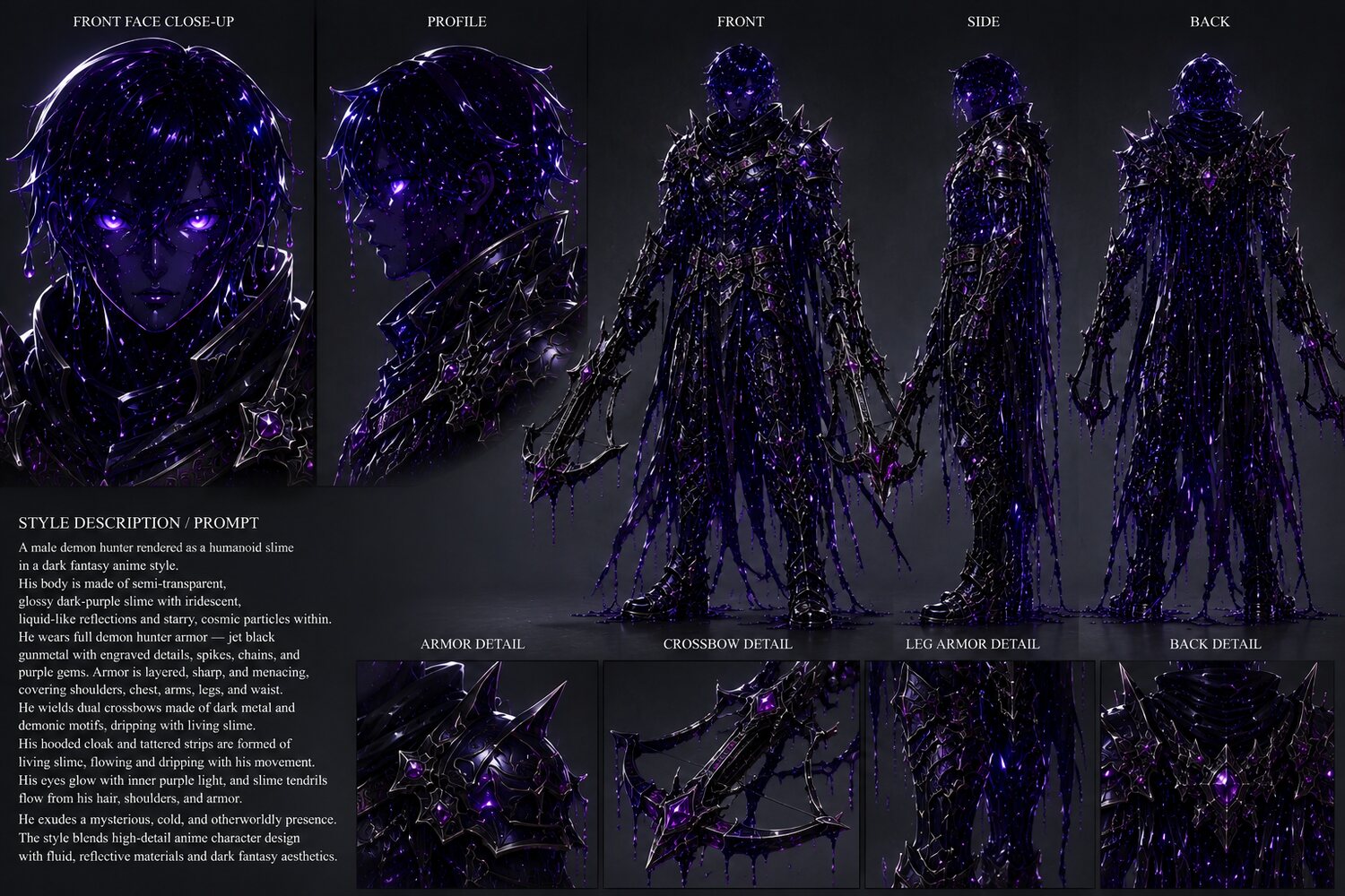 Demon Hunter male concept art — Turnaround