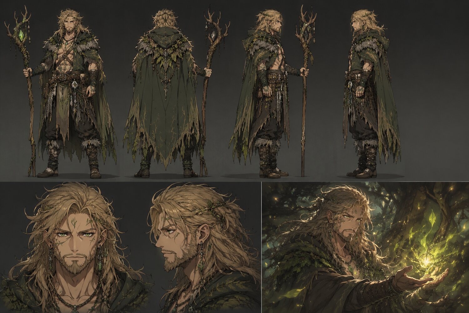 Druid concept art — Turnaround