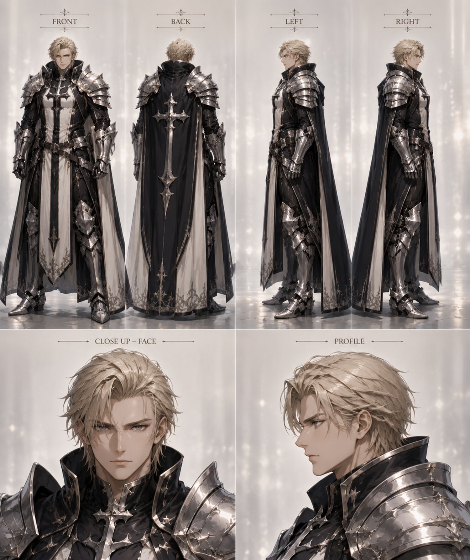 Paladin male concept art — Turnaround